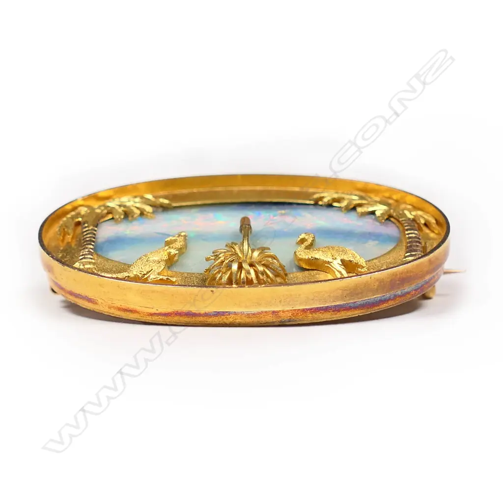 A rare and important colonial Australian gold and opal brooch by Evan Jones of Sydney Image 1++