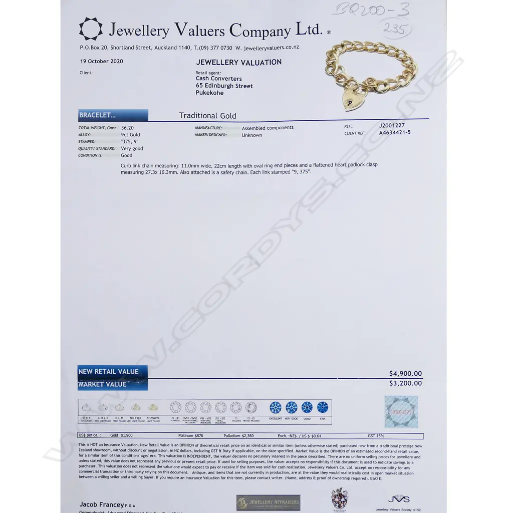 A 9ct yellow gold curb link bracelet Image 1++