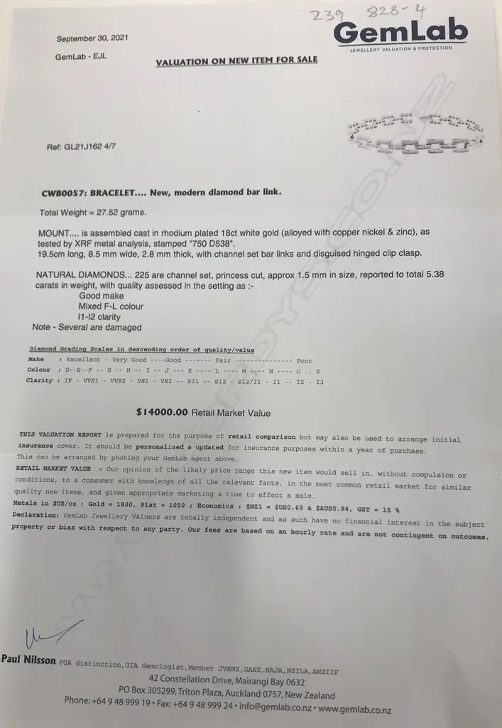 An 18ct white gold and diamond designer bracelet Image 1++