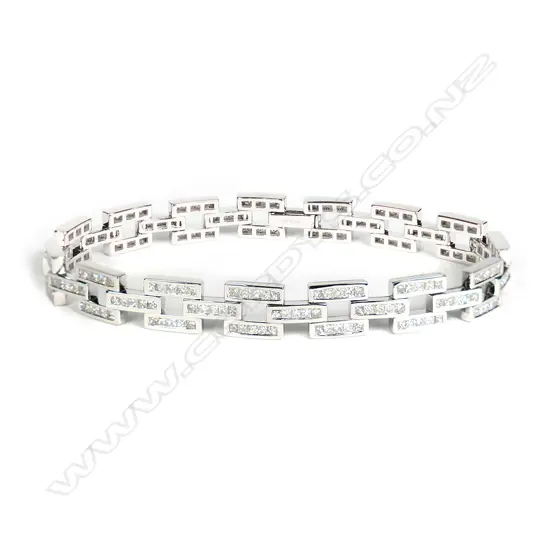 An 18ct white gold and diamond designer bracelet