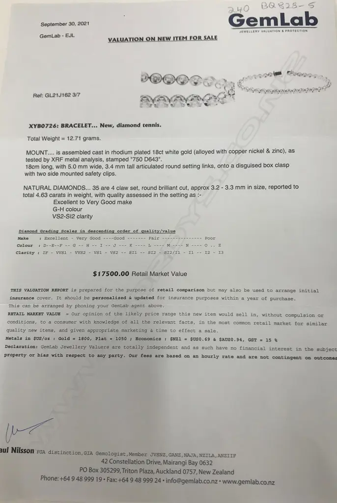 A good 18ct white gold and diamond tennis bracelet Image 1++