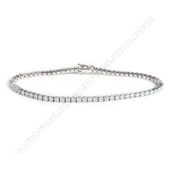 A modern 18ct white gold and diamond tennis bracelet