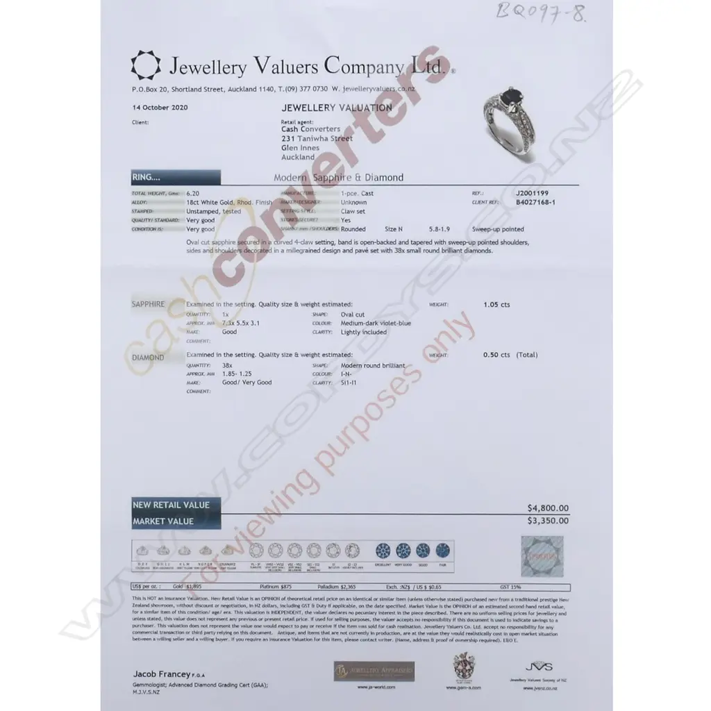 An 18ct white gold sapphire and diamond ring Image 1++