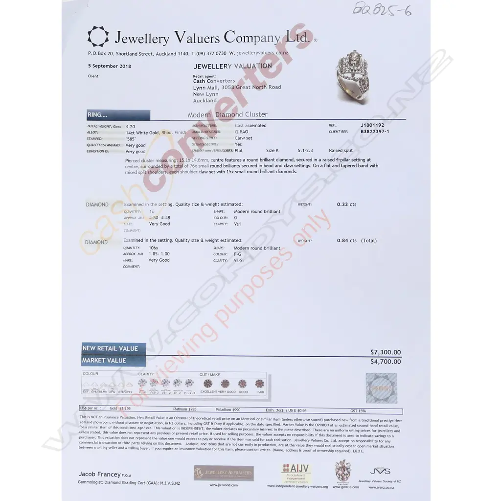 A 14ct white gold diamond cluster ring Image 1++