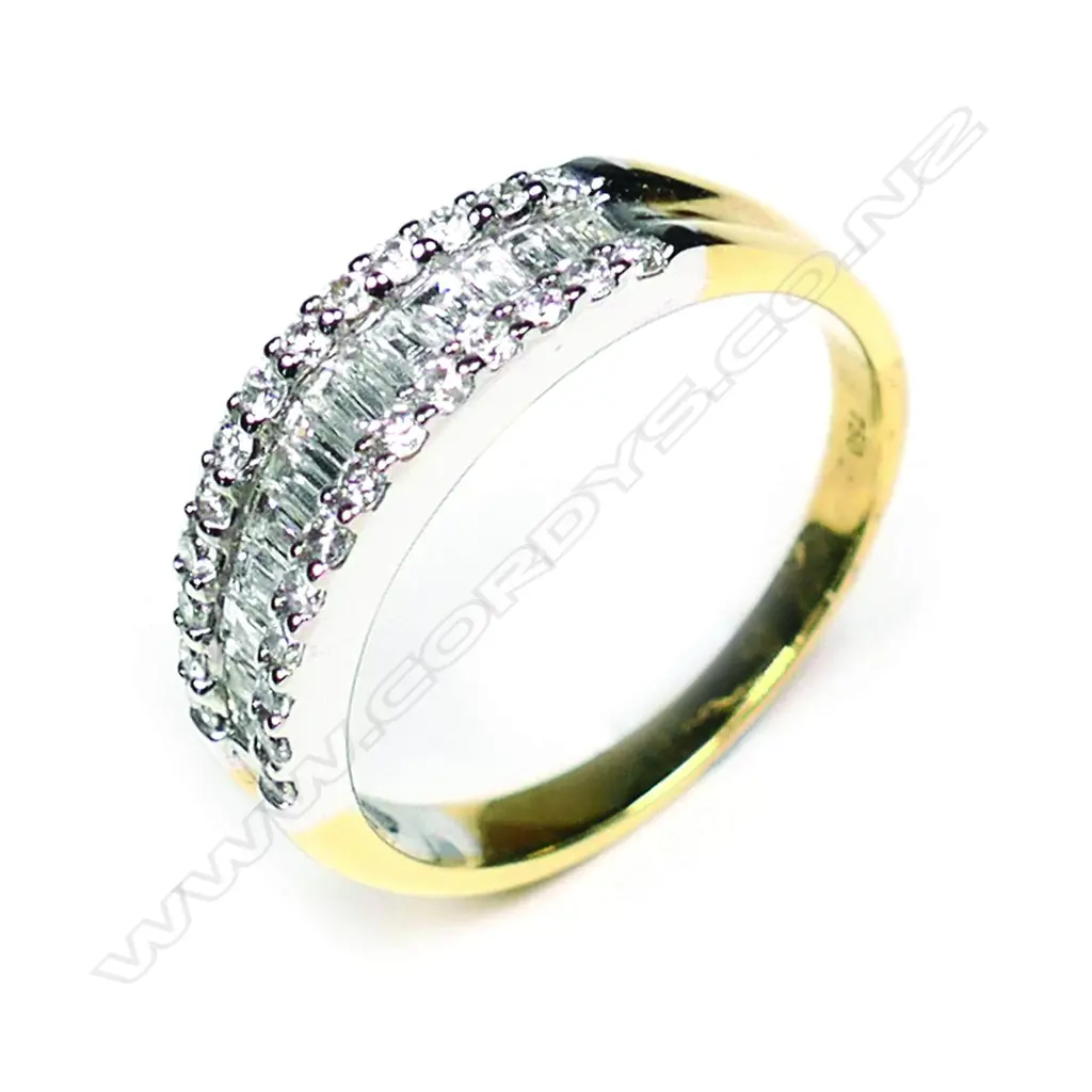 An 18ct white gold and multi diamond ring Image 1++