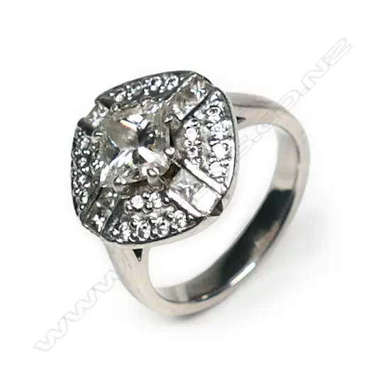 An impressive diamond dress ring in platinum