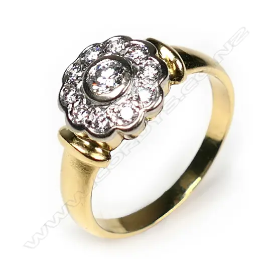 An 18ct gold and diamond cluster ring