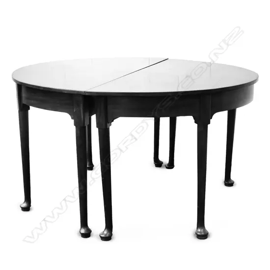 A pair of George III mahogany D-end tables