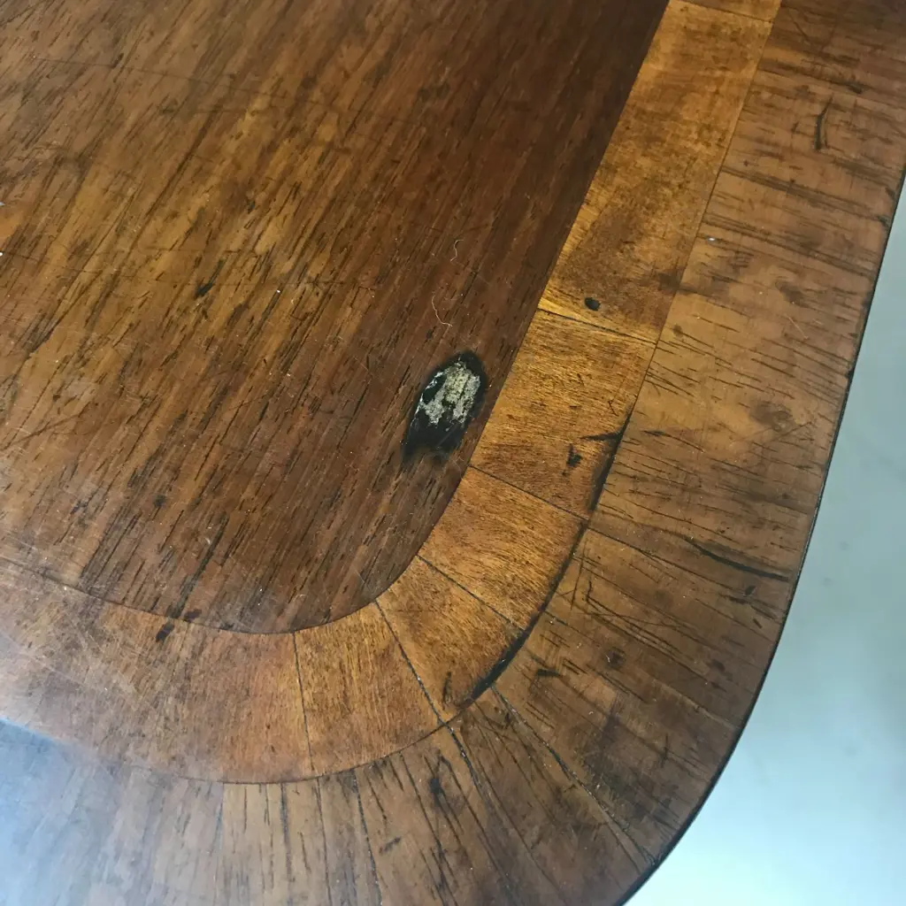 A George III mahogany fold-over top card table Image 1++