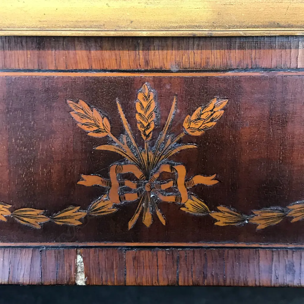 A 19thC Sheraton Revival style inlaid occasional table Image 1++