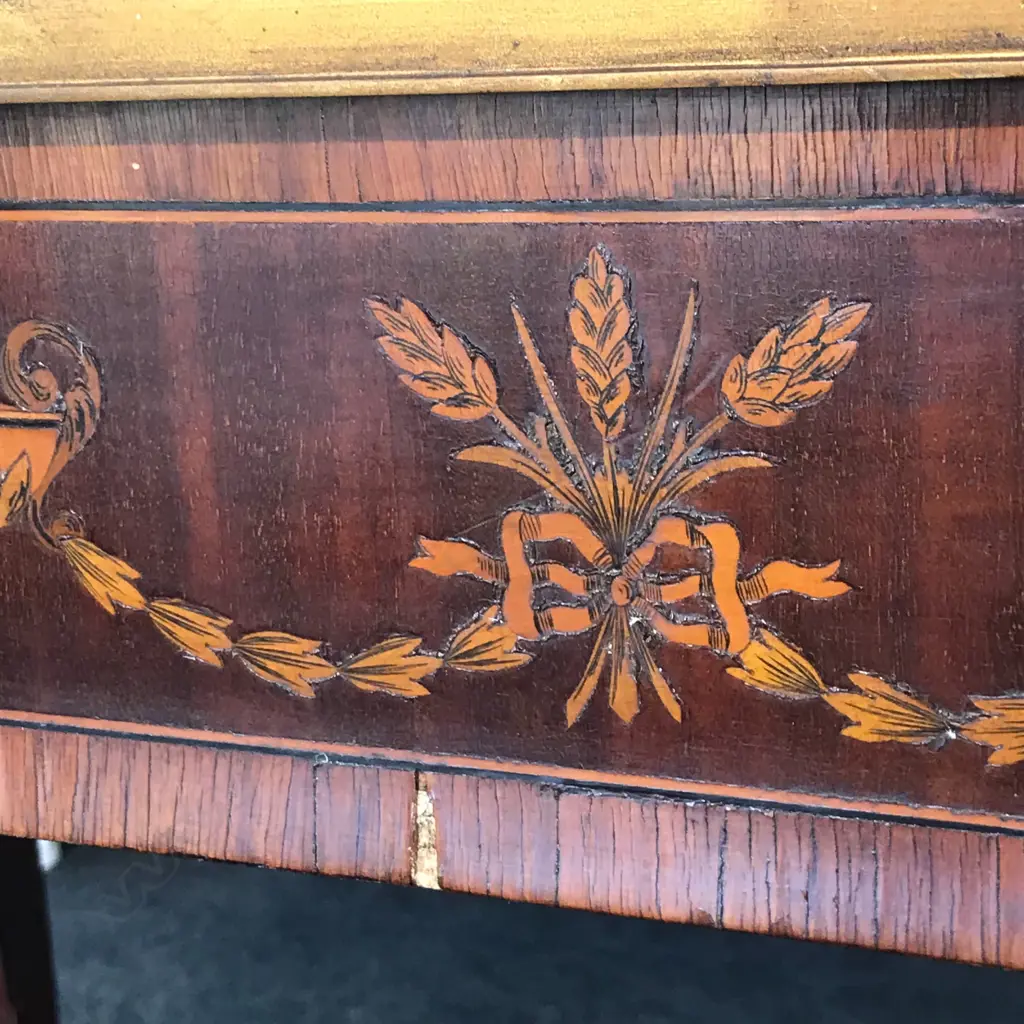 A 19thC Sheraton Revival style inlaid occasional table Image 1++