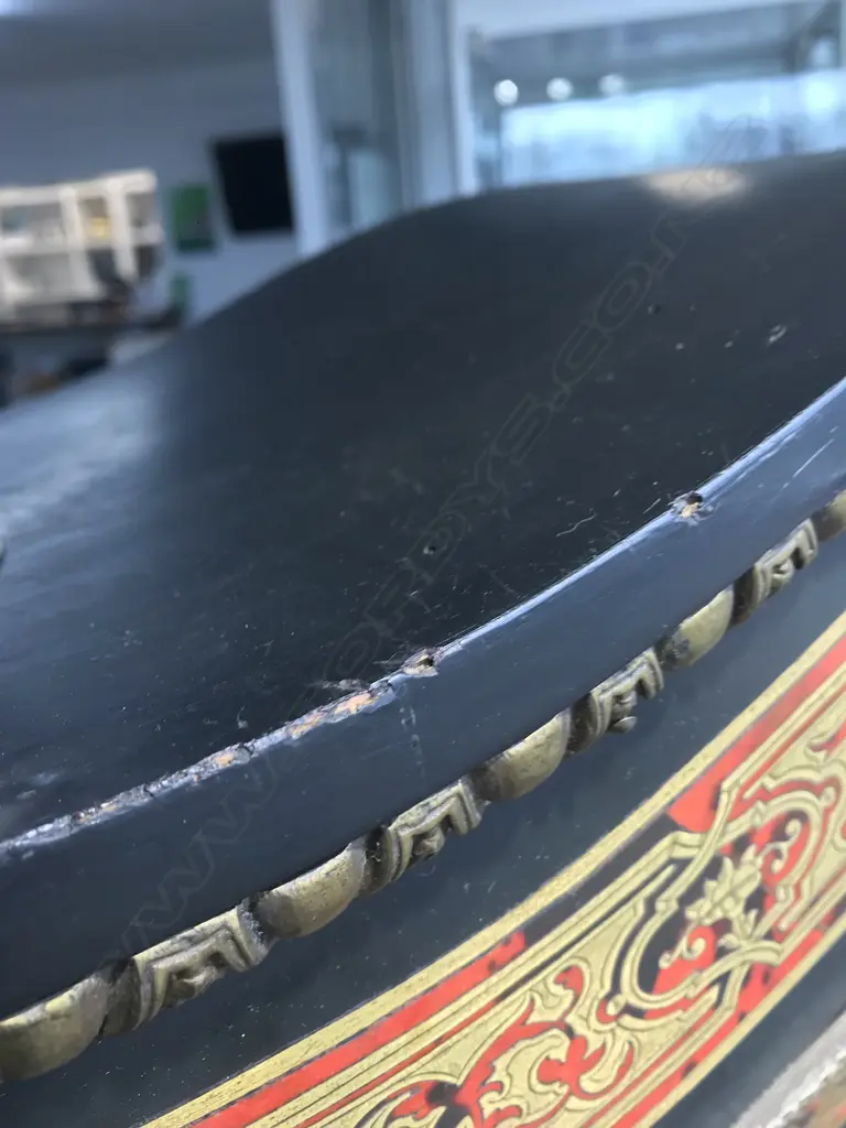 A 19thC French red tortoiseshell and cut brass Boulle marquetry bonheur du jour Image 1++