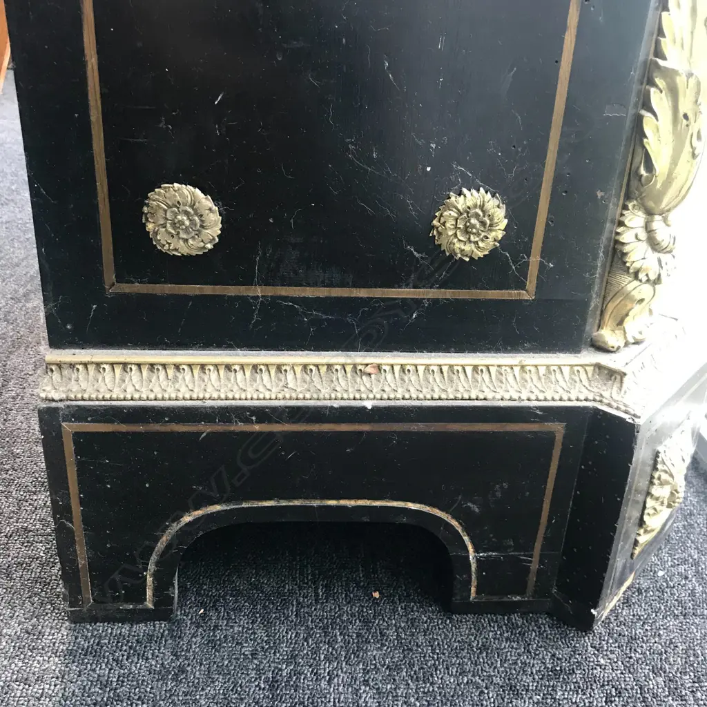 An impressive 19thC French ebonised and pietra dura pier cabinet Image 1++