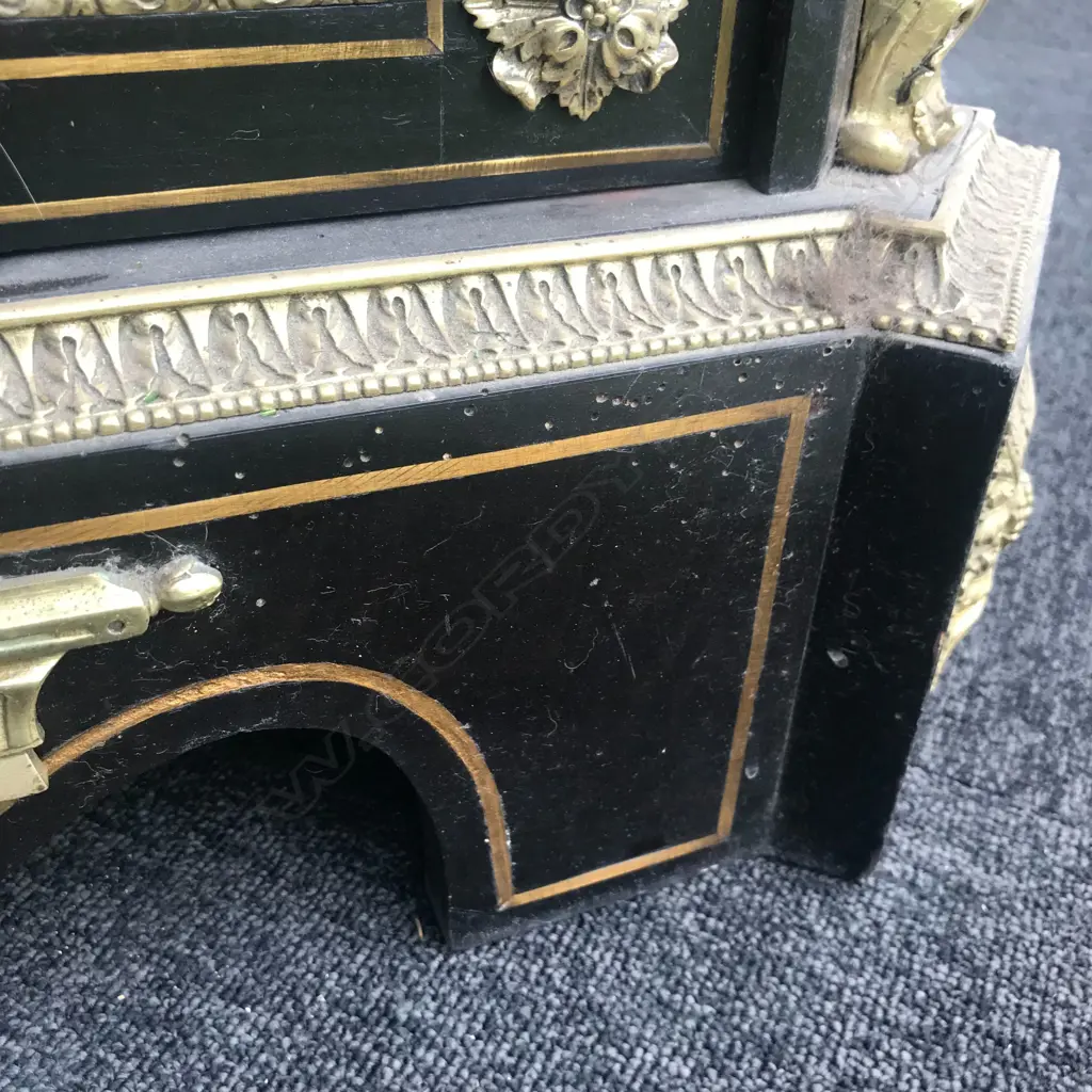 An impressive 19thC French ebonised and pietra dura pier cabinet Image 1++