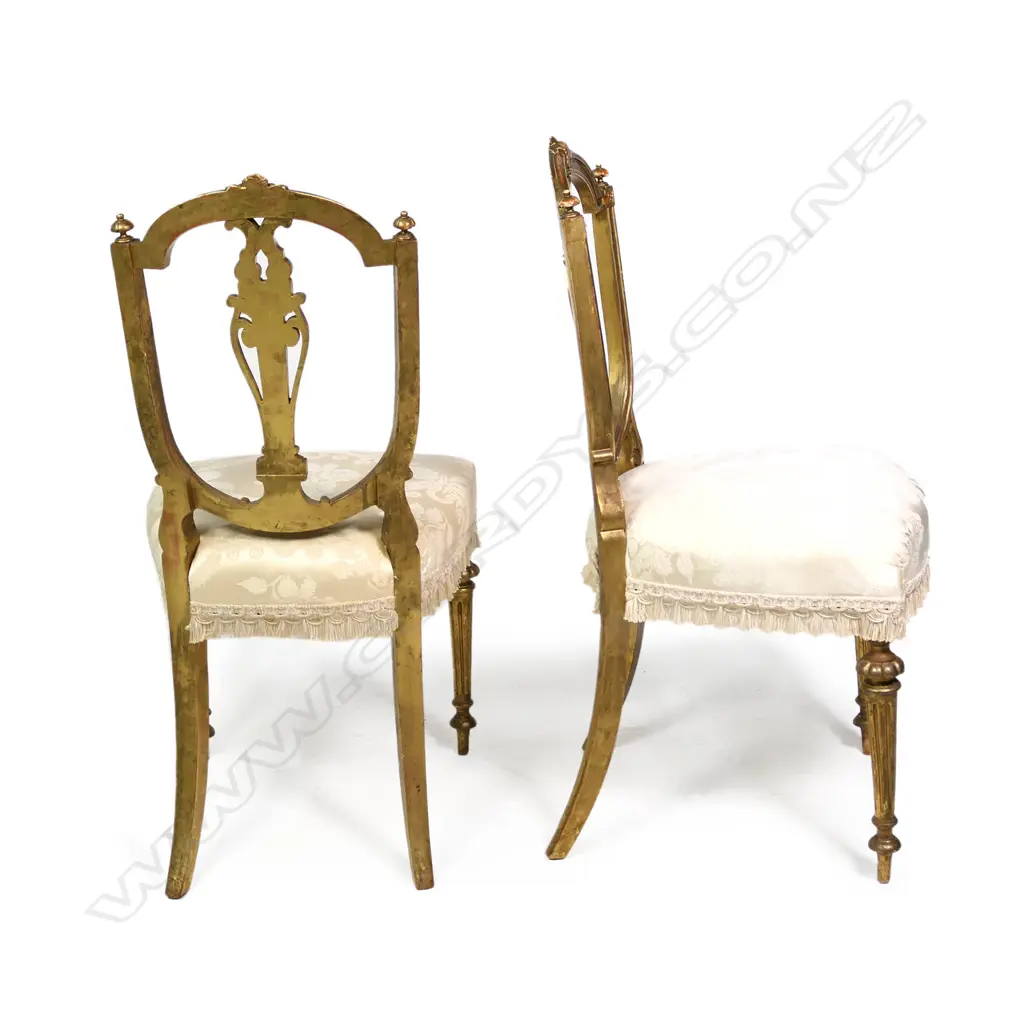 Four gilt salon chairs Image 1++