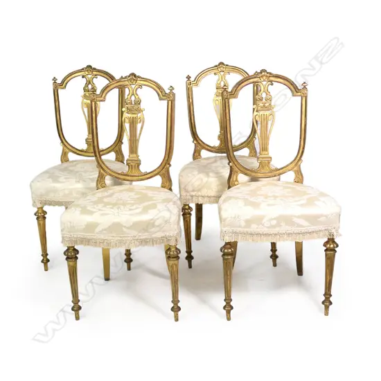 Four gilt salon chairs