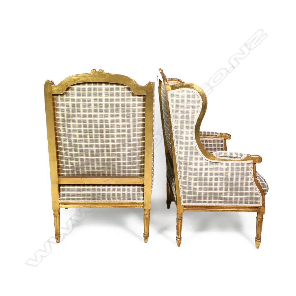 A pair of French Louis XVI style bergères Image 1++