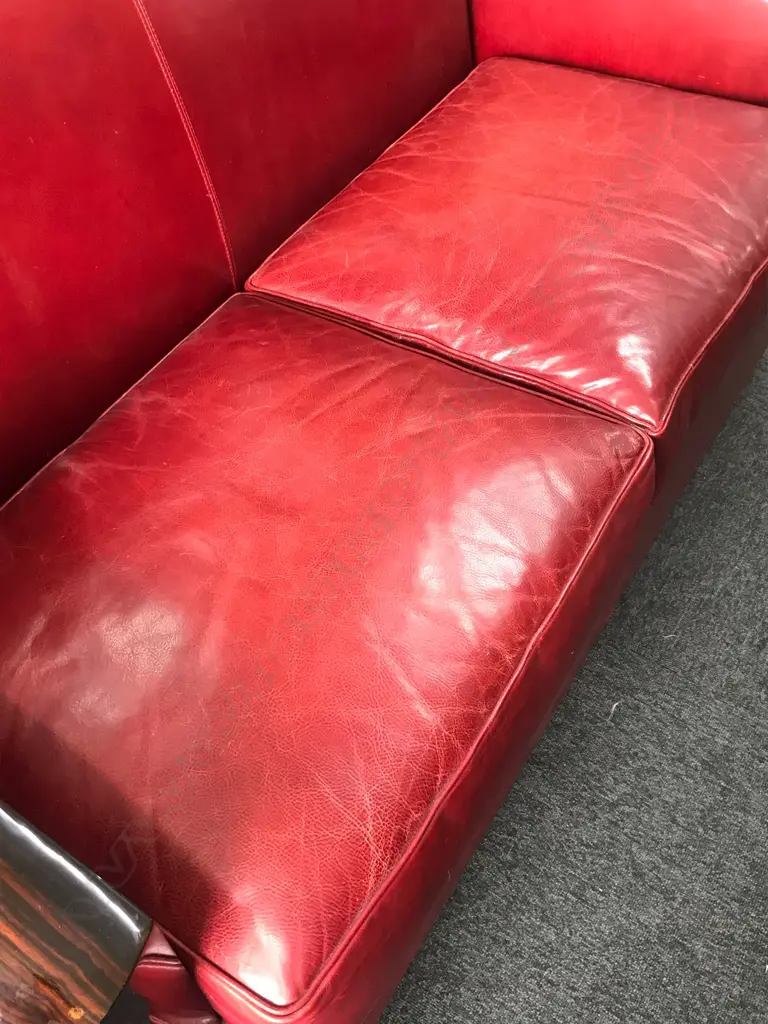 A French Art Deco style two-seater club sofa Image 1++