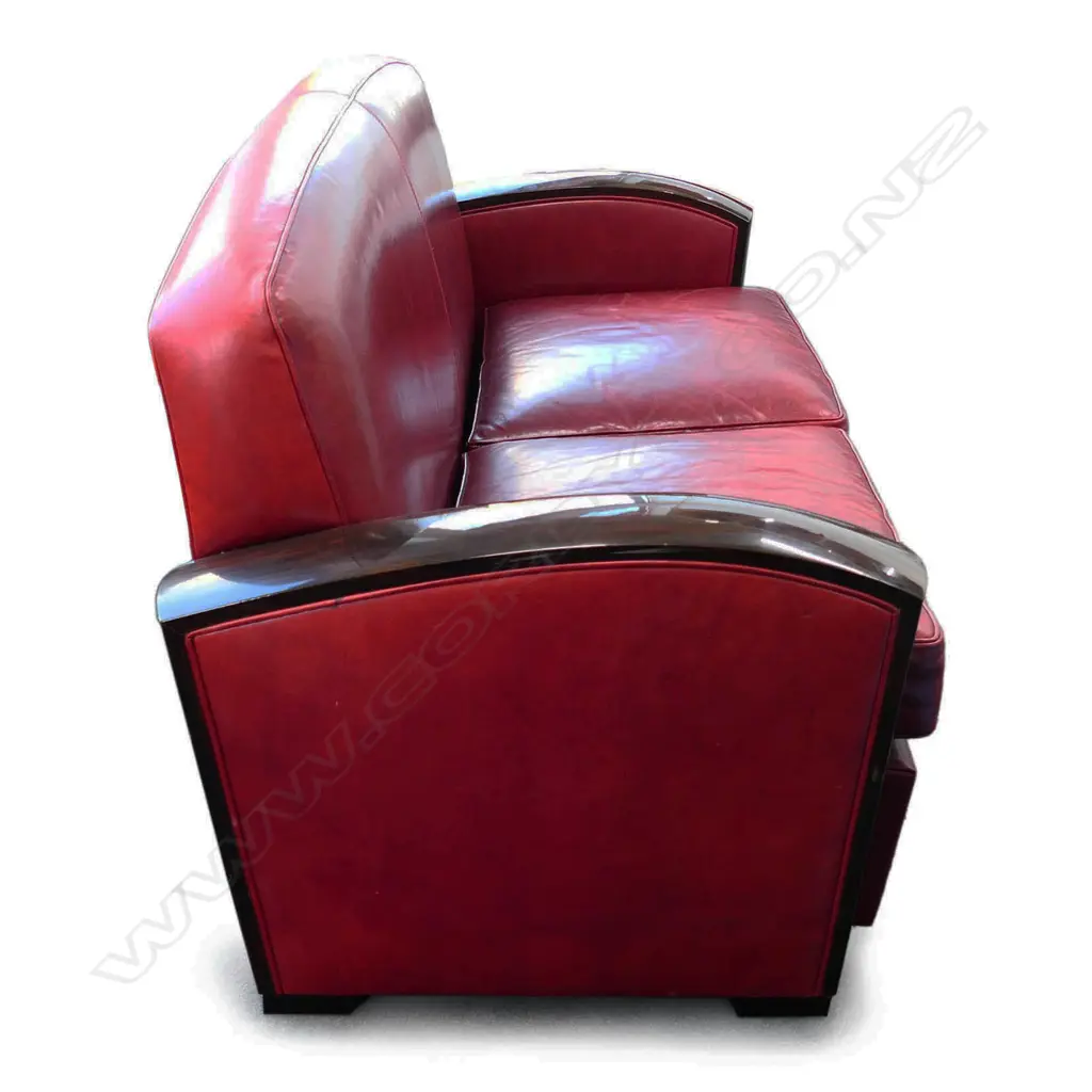 A French Art Deco style two-seater club sofa Image 1++