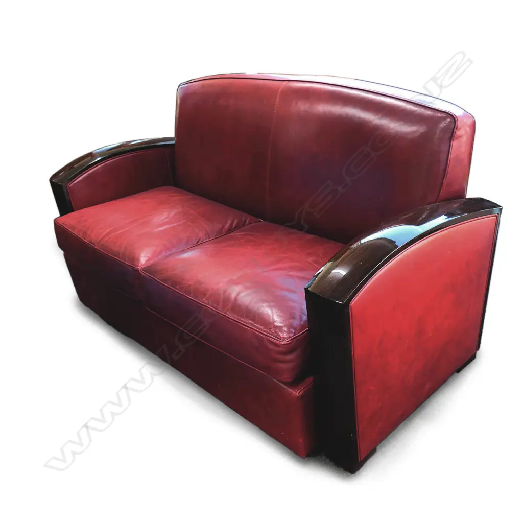 A French Art Deco style two-seater club sofa Image 1++