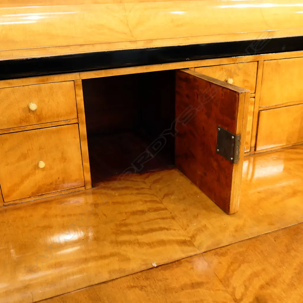A Biedermeier birch four drawer secretaire Image 1++
