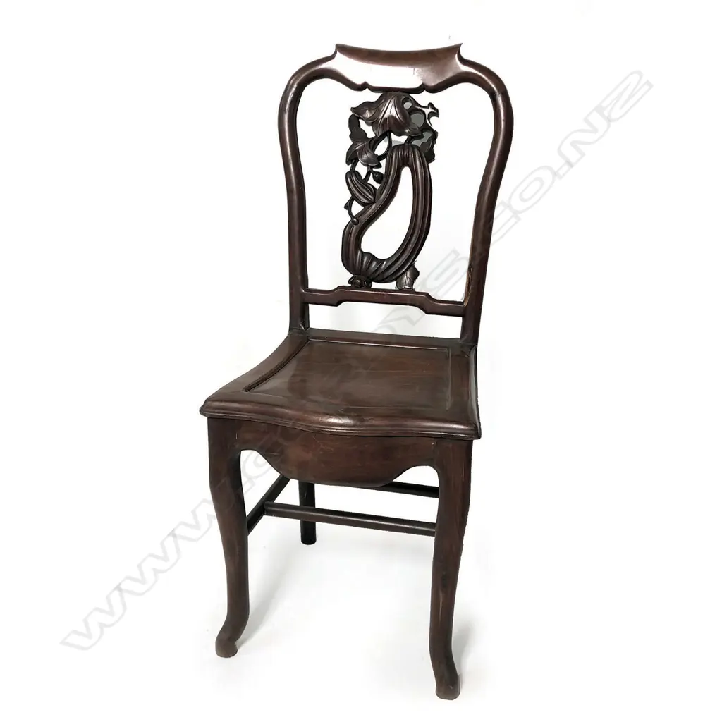 An early 20thC Oriental rosewood side chair Image 1++