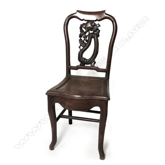 An early 20thC Oriental rosewood side chair
