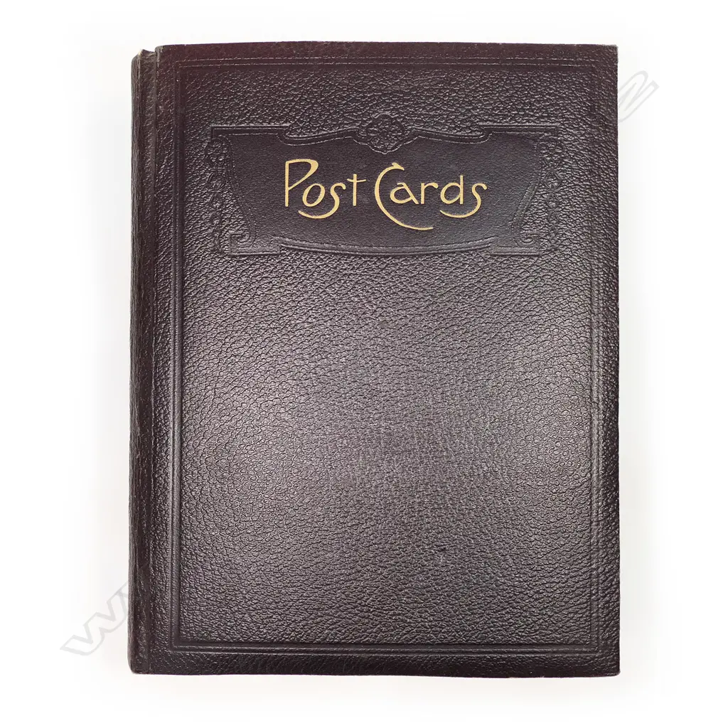 An early 20thC postcard album, with one hundred and twenty-four silk post cards, including many from WWI, souvenir, greetings and good luck cards, all in good condition. Image 1++