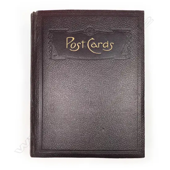 An early 20thC postcard album, with one hundred and twenty-four silk post cards, including many from WWI, souvenir, greetings and good luck cards, all in good condition.