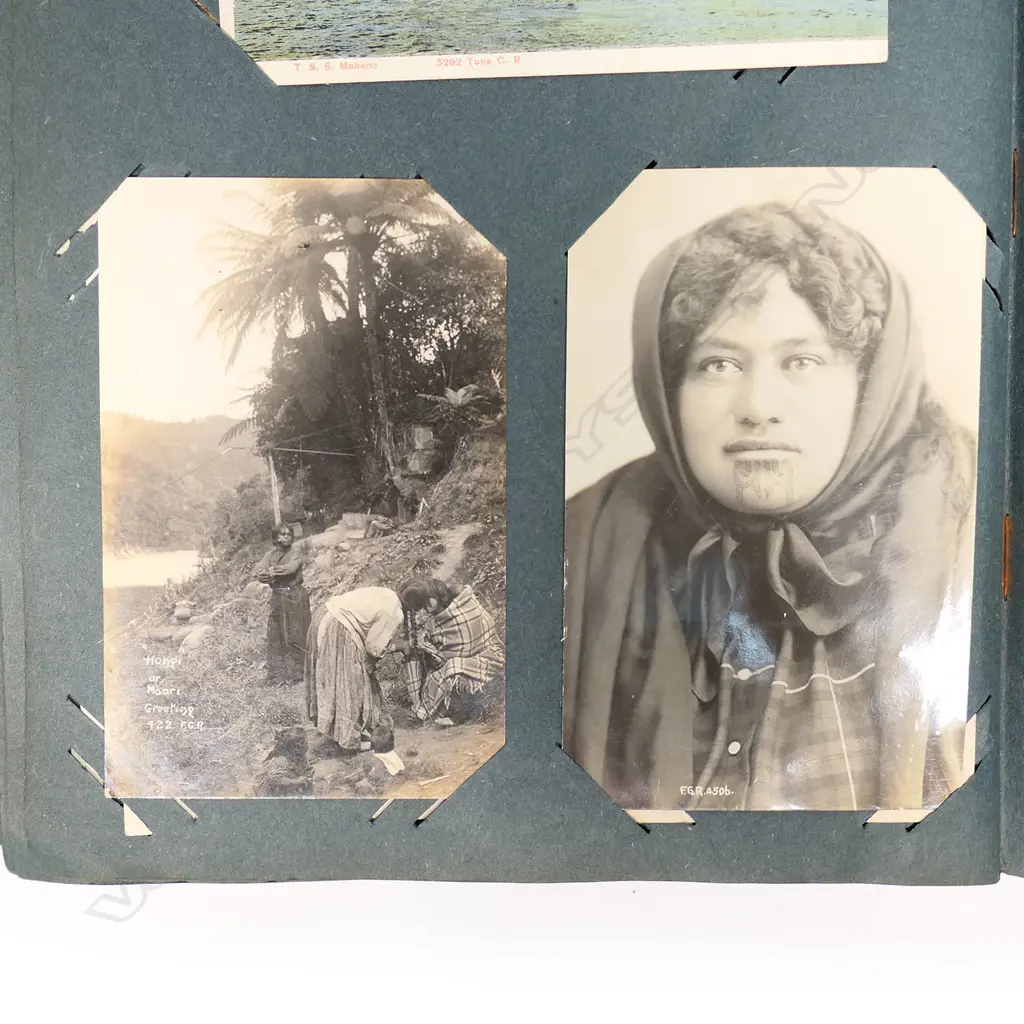 An Edwardian postcard album, containing two hundred and sixty-five postcards, including forty-one Bruce Bairnsfather 'Fragments from France' cards plus other WWI cards, vintage souvenir, travel, humorous, greetings and Japanese cards. Image 1++