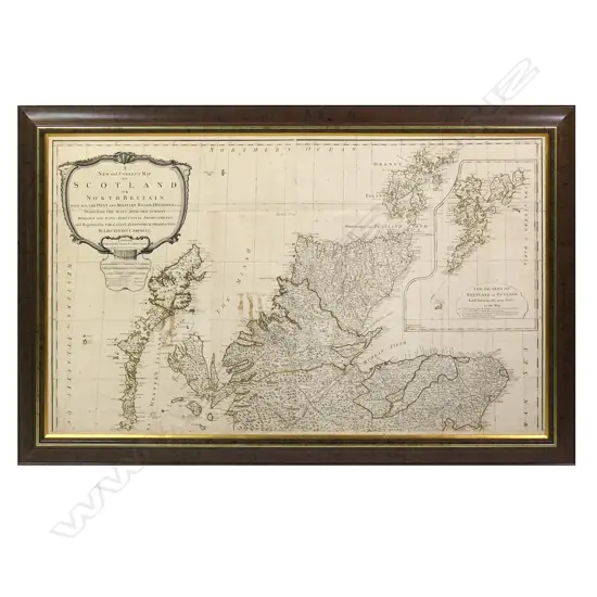 A large framed map 'Scotland or North Britain...by Lieutenant Sayer', (Northern Section) Printed for Robt. Sayer, London 1790, steel engraving on two sheets. 630 x 1070mm (image)