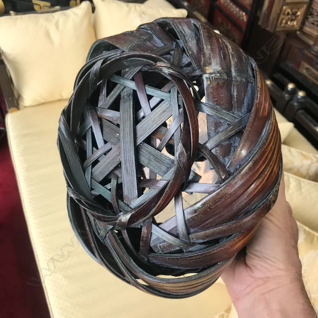 A quality vintage Japanese woven flower basket Image 1++