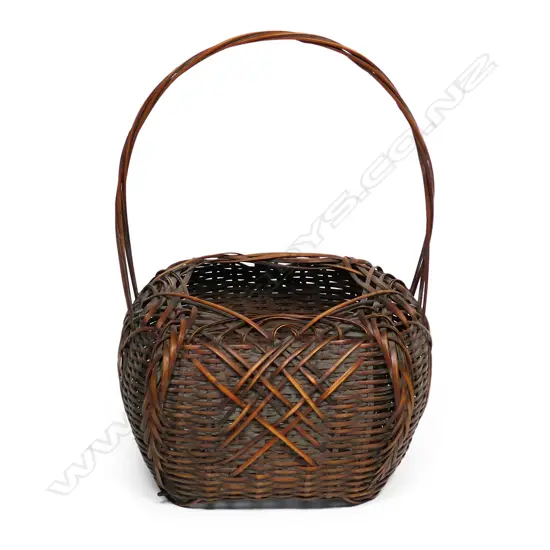 A quality vintage Japanese woven flower basket