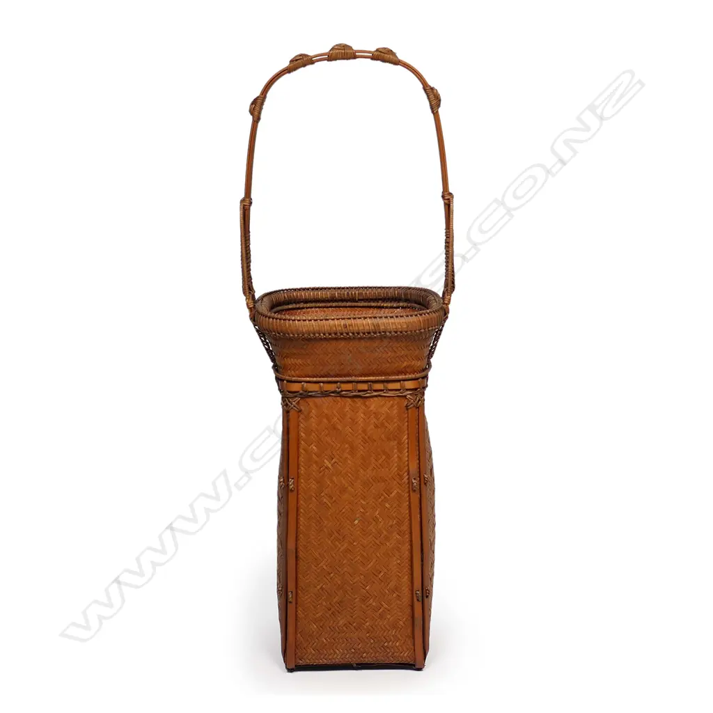 A quality vintage Japanese woven tall flower basket Image 1++