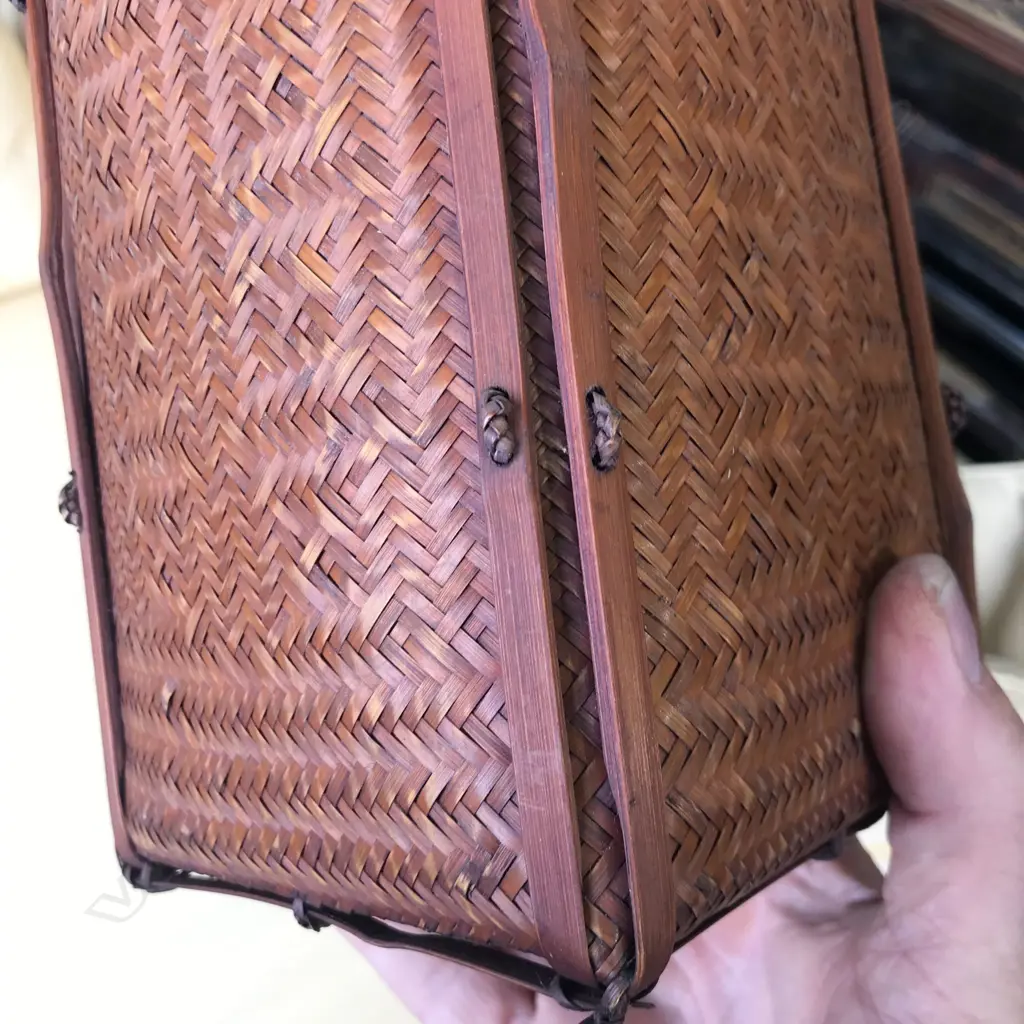 A quality vintage Japanese woven tall flower basket Image 1++