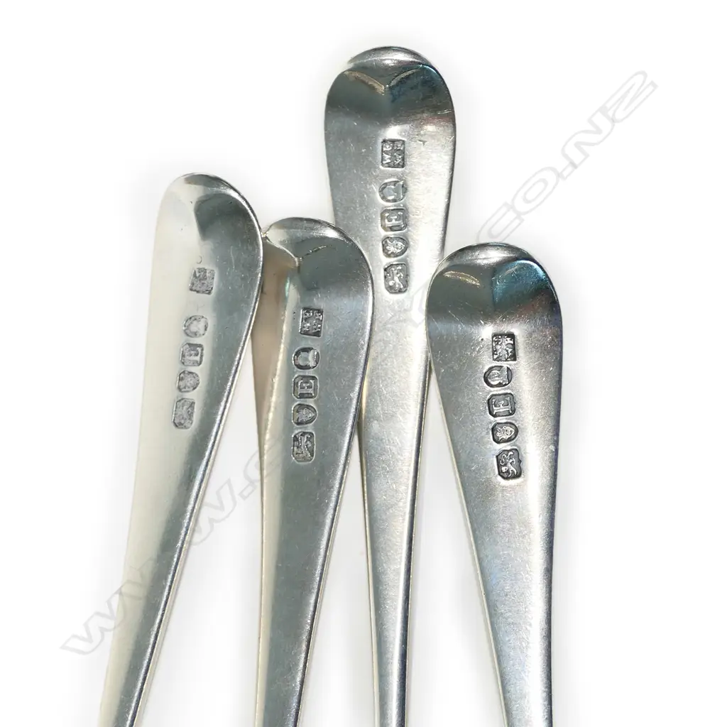 A set of four George III silver Old English pattern tablespoons, London 1800 by Wm. Eley and Wm. Fearn, Image 1++