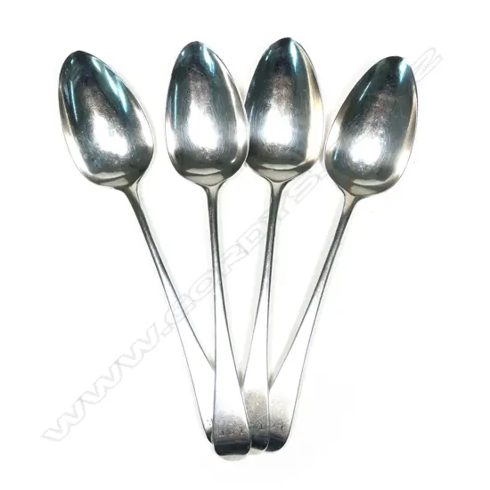 A set of four George III silver Old English pattern tablespoons, London 1800 by Wm. Eley and Wm. Fearn,