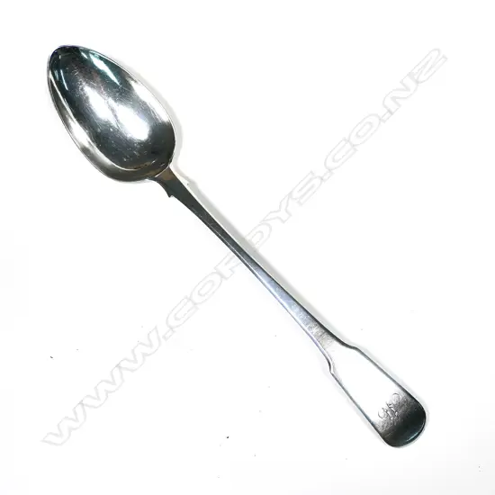A Geo III silver pie spoon, fiddle pattern, monogrammed M, London 1817 by Wm. Bateman. 128gm