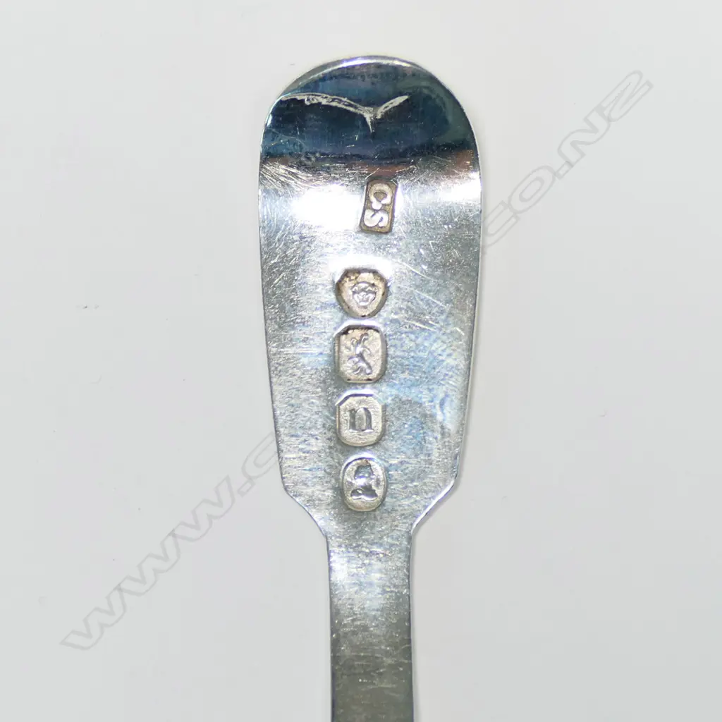 A Geo IV silver caddy spoon, Old English pattern with fig shaped bowl. London 1828 by Chas. Shipway. Image 1++
