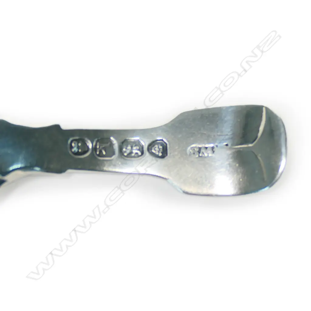 A Geo IV silver caddy spoon, Old English pattern with fig shaped bowl. London 1825 by Wm. Schofield. Image 1++