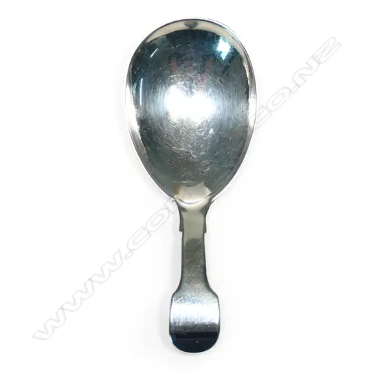 A Geo IV silver caddy spoon, Old English pattern with fig shaped bowl. London 1825 by Wm. Schofield.