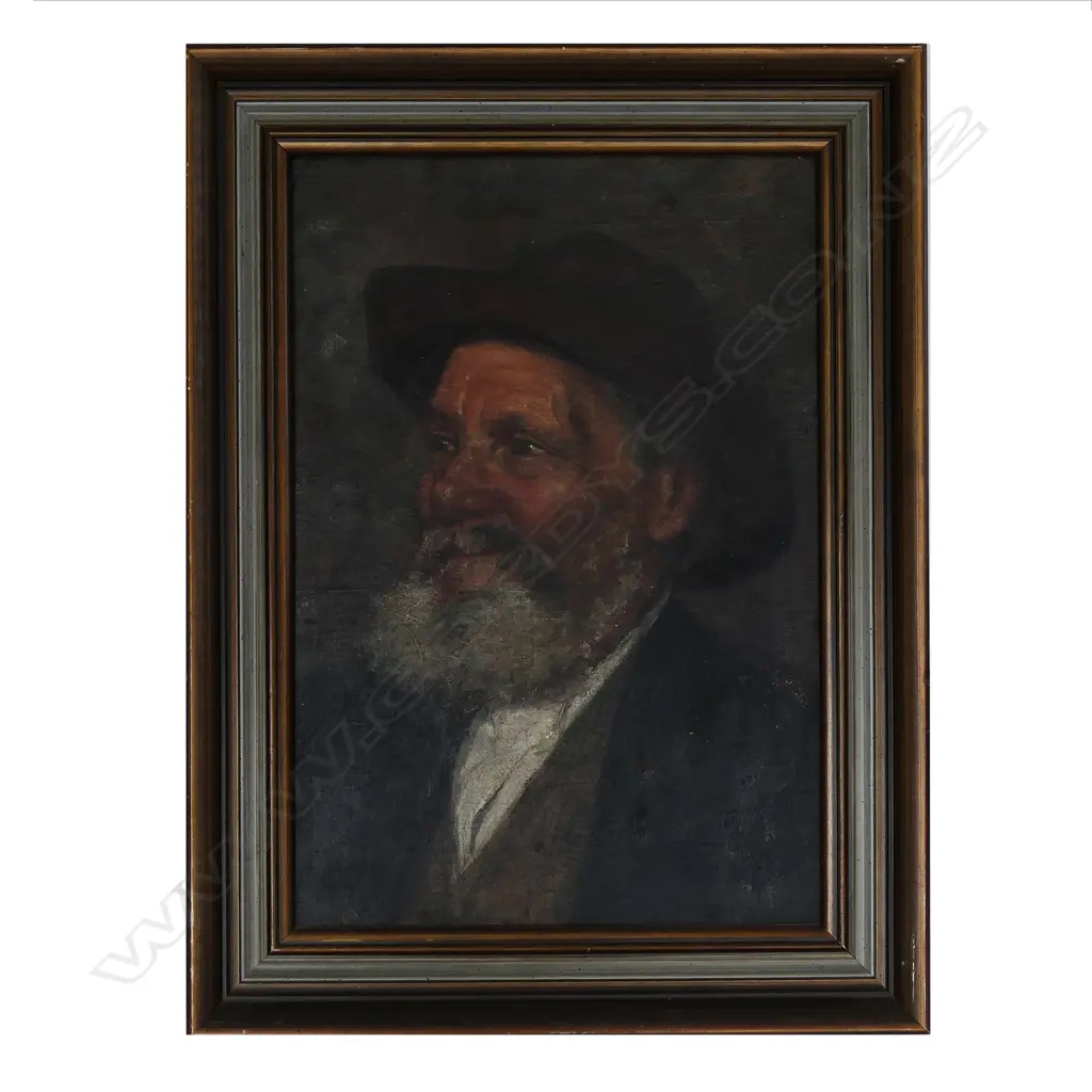19thC artist unknown, Portrait of a Bearded Gentleman, oil on canvas laid on board, 485 x 330mm. Provenance: The McGregor Wright Gallery Collection Image 1++