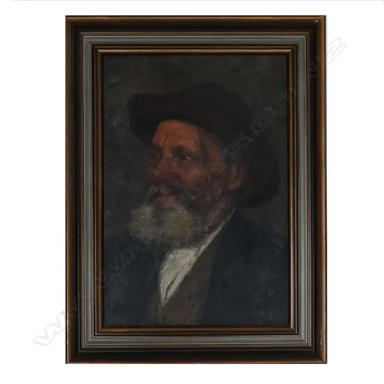 19thC artist unknown, Portrait of a Bearded Gentleman, oil on canvas laid on board, 485 x 330mm. Provenance: The McGregor Wright Gallery Collection