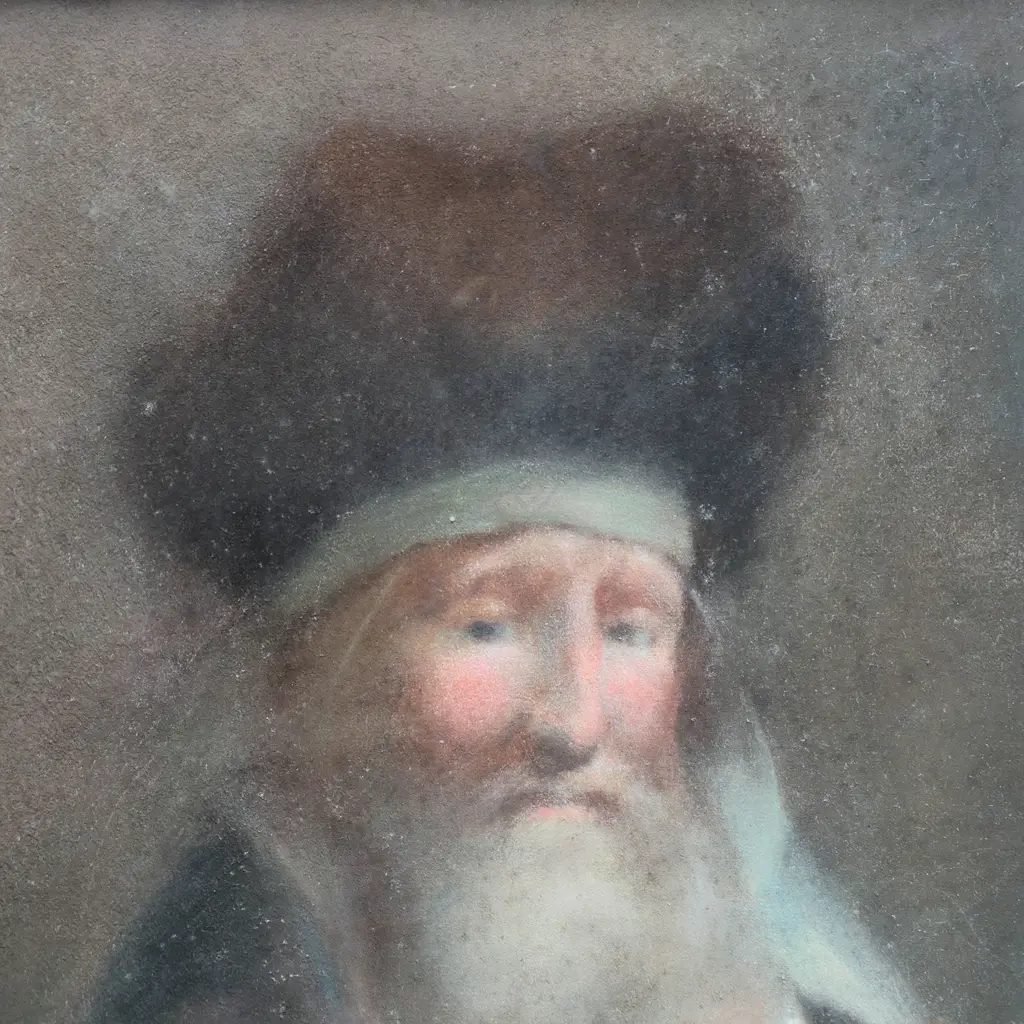 After Rembrandt, Pair of bust length portraits of men in Oriental costume, pastel. 320 x 250mm Image 1++