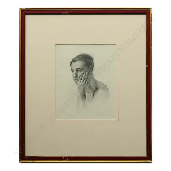 Harry Linley Richardson (UK/NZ 1878-1947), untitled portrait of a man, pencil on paper, unsigned, 245 x 200mm. Provenance: The McGregor Wright Gallery Collection.
