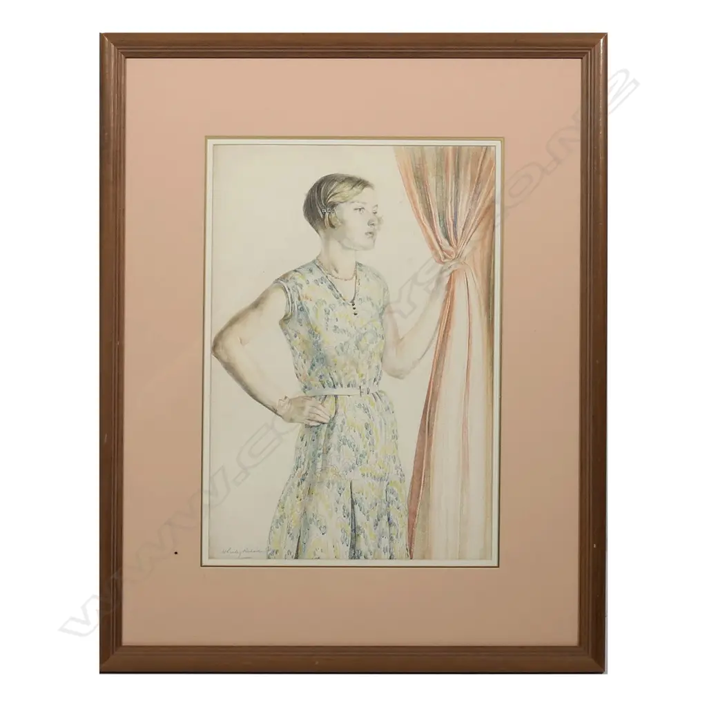 Harry Linley Richardson (1878-1947), Joan Richardson, the artists daughter, oil stick on paper, signed, 500 x 335mm. Provenance: Ex: The collection of the artists dealer gallery. Image 1++