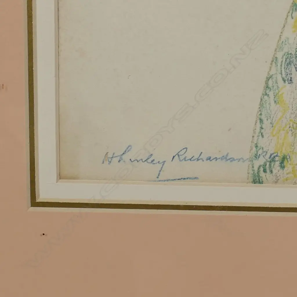 Harry Linley Richardson (1878-1947), Joan Richardson, the artists daughter, oil stick on paper, signed, 500 x 335mm. Provenance: Ex: The collection of the artists dealer gallery. Image 1++