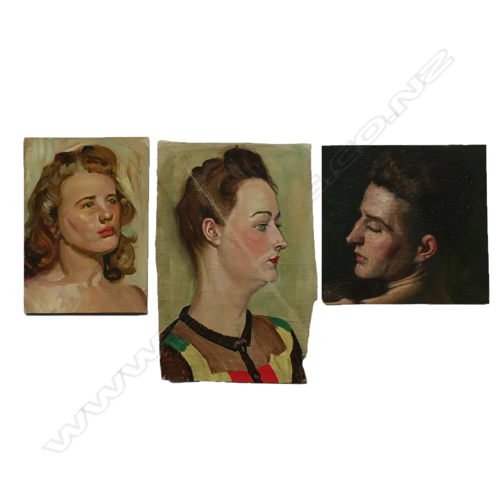 Harry Linley Richardson (1878-1947), three untitled portraits, unsigned, the largest 245 x 160mm. Provenance: Ex. The artists Wellingtons art dealer. Some creasing. Image 1++