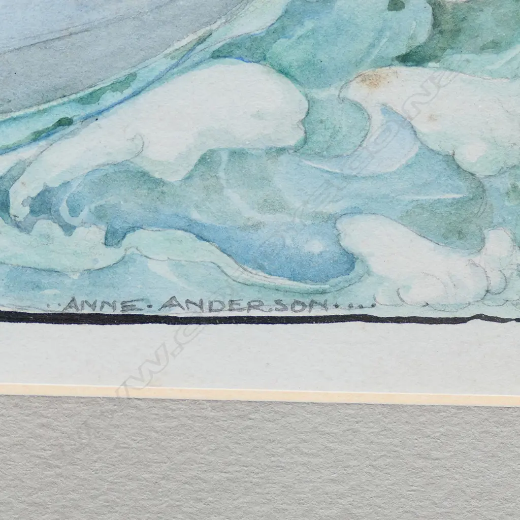 Anne M.A. Anderson (1874-1952), children's book illustration, untitled phoenix and children, watercolour on paper, signed, 340 x 250mm. Note: Anne Anderson was a prolific Scottish illustrator, primarily known for her Art Nouveau children's book illustrations, although she also painted, etched and designed greeting cards. Image 1++