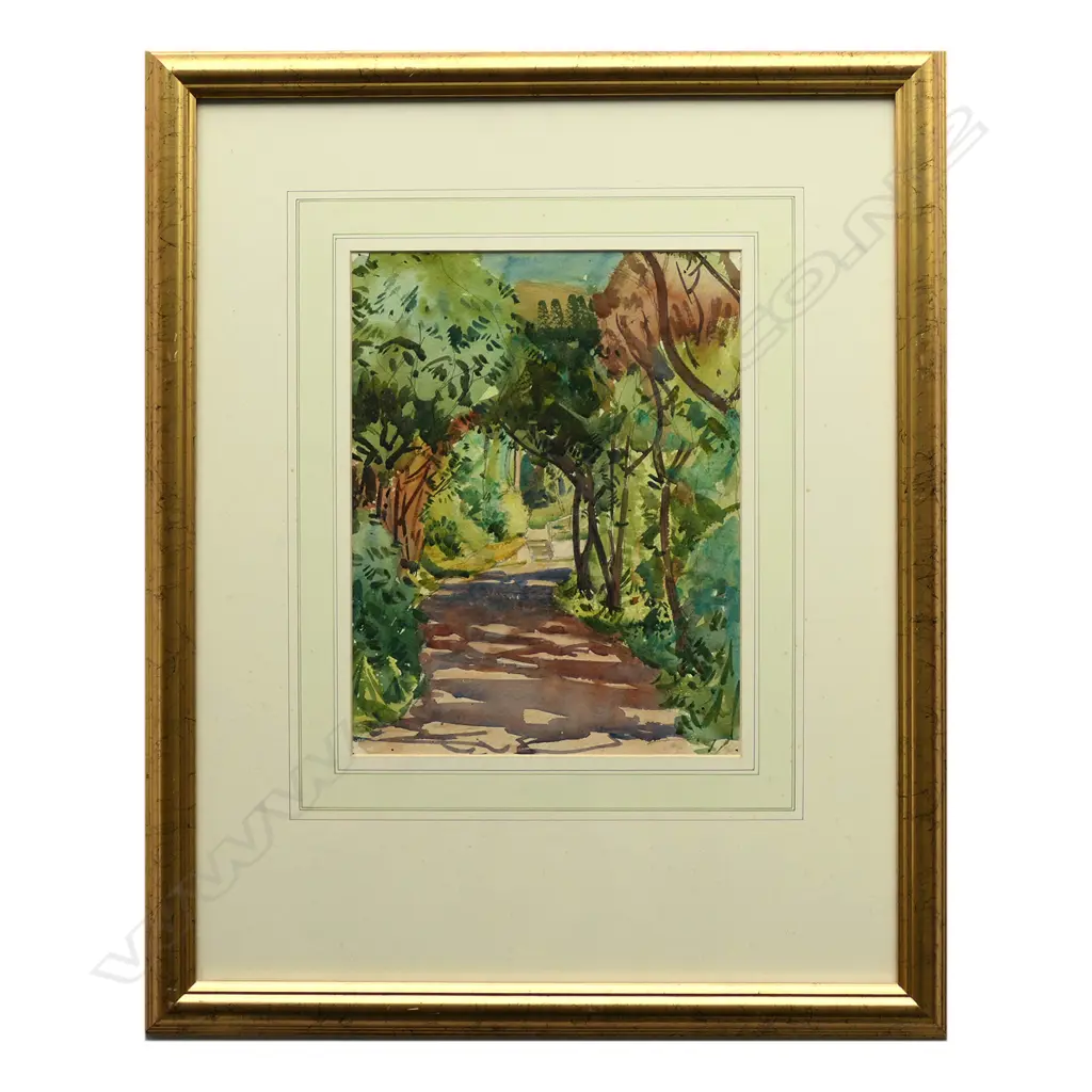 Nugent Welch (1881-1970), Untitled. Wellington area landscape and River Landscape, double sided watercolour, initialled and dated Dec 12, 1934, to river scene. 215 x 280mm. Image 1++